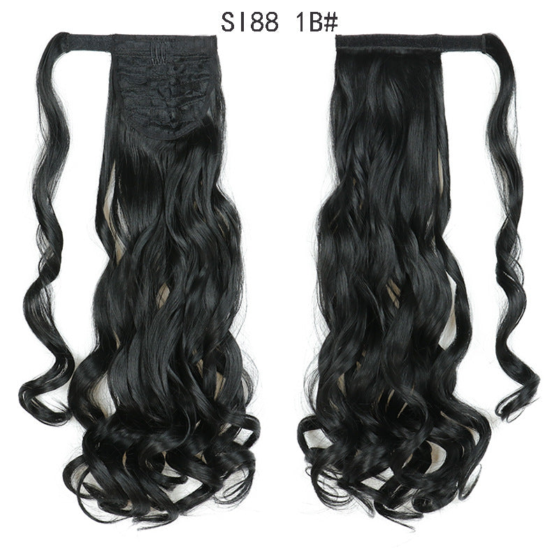 WTB 22" Long Wavy Wrap Around Clip In Ponytail Hair Extension Heat Resistant Synthetic Natural Wave Pony Tail Fake Hair