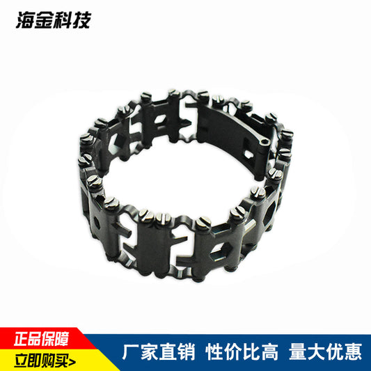 Stainless Steel Multi-Function Bracelet Wearable Outdoor Survival Bracelet Screwdriver Tool Creative Bracelet