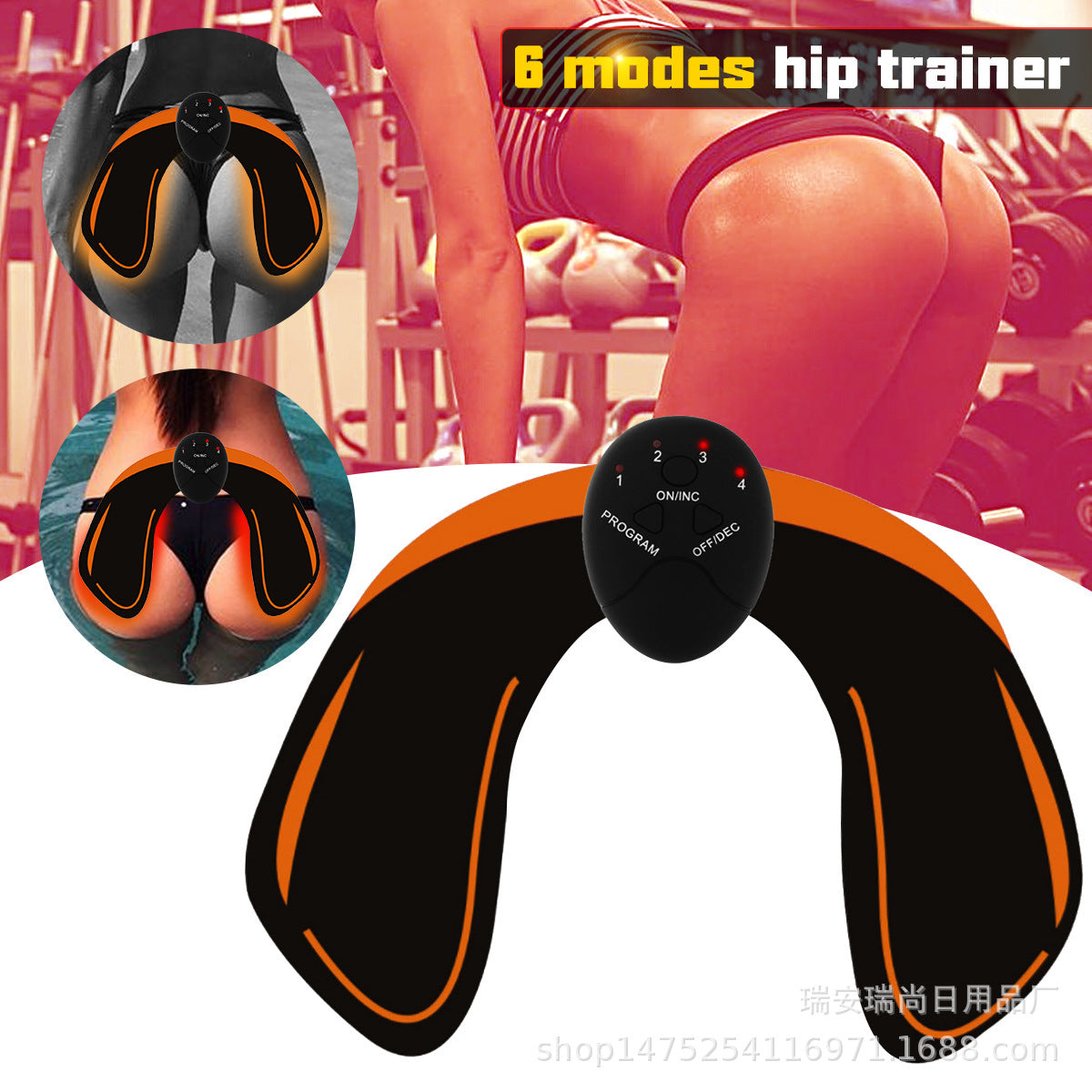 EMS Hip Trainer Muscle Stimulator ABS Fitness Buttocks Butt Lifting Buttock Toner Trainer Slimming Massager Unisex