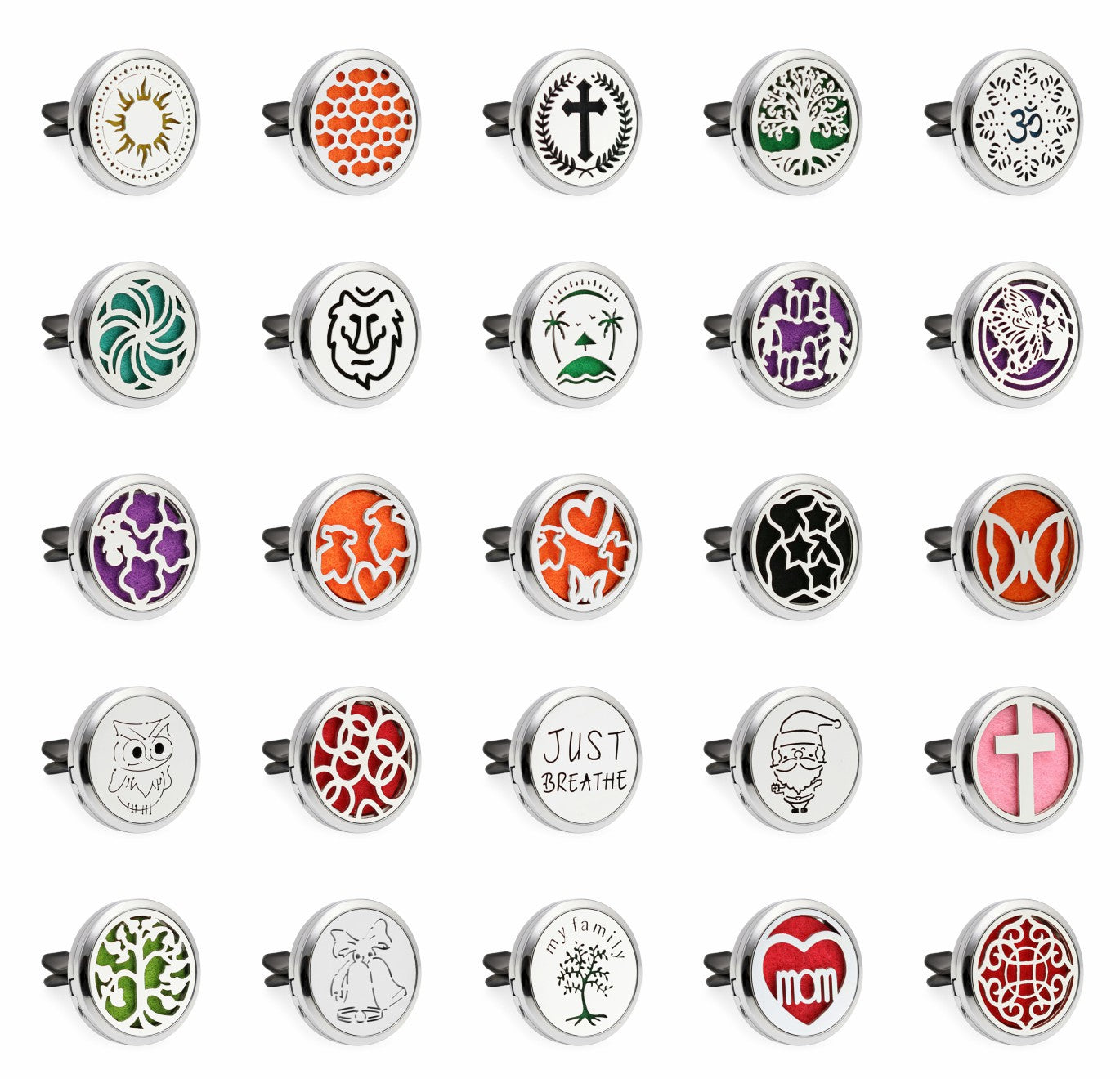 Alloy car air conditioning perfume clip car perfume box fragrance box hollow car interior