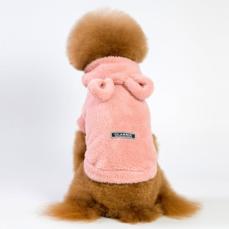 Dog clothes pet clothes hooded thick dog clothes fleece classic bear costume wholesale