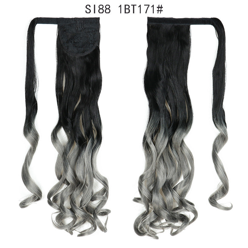 WTB 22" Long Wavy Wrap Around Clip In Ponytail Hair Extension Heat Resistant Synthetic Natural Wave Pony Tail Fake Hair