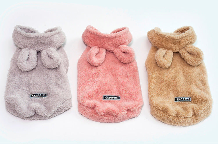 Dog clothes pet clothes hooded thick dog clothes fleece classic bear costume wholesale