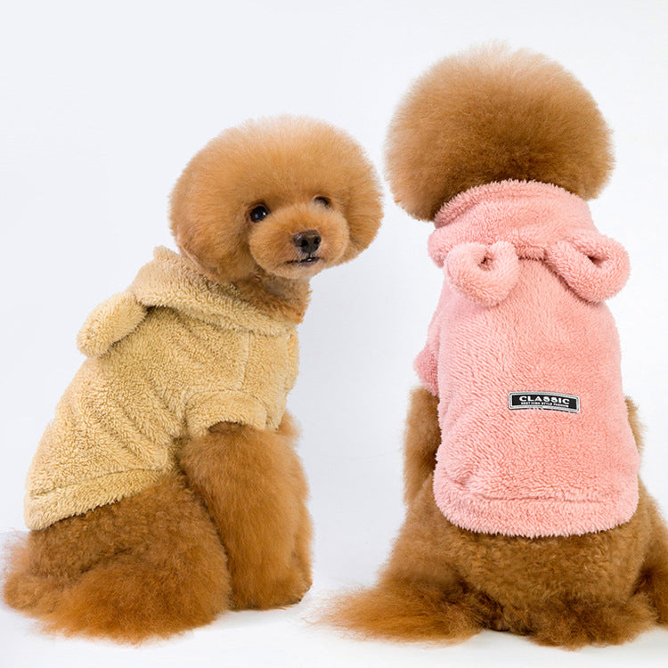 Dog clothes pet clothes hooded thick dog clothes fleece classic bear costume wholesale