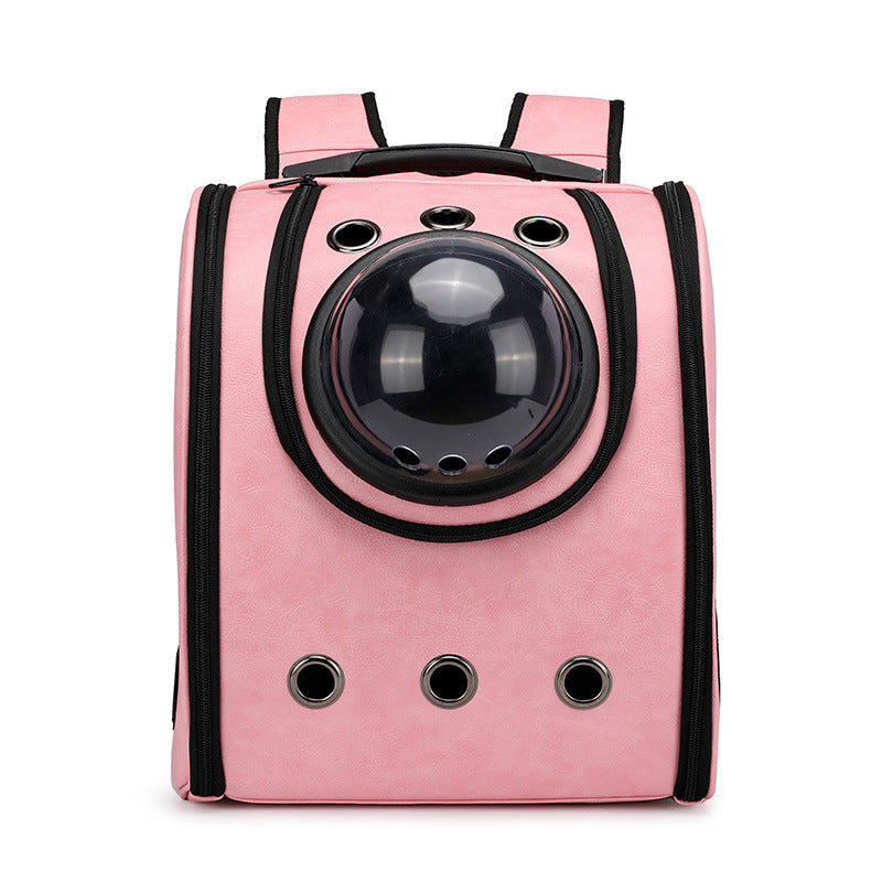 New space cat bag breathable pet bag go out carrying bag folding pet backpack pu breathable cat backpack wholesale