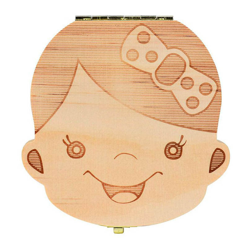 wooden boys and girls baby baby teeth box fetal hair umbilical cord teeth collection box