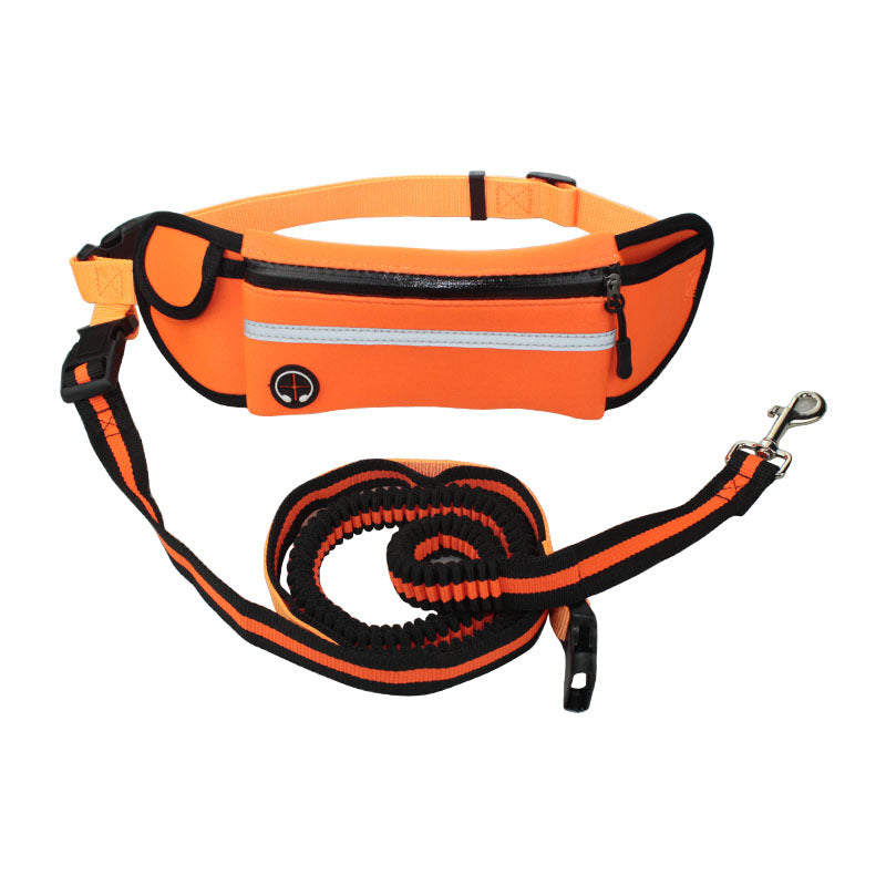 Pet pocket sports traction rope reflective waterproof running traction rope multifunctional traction belt dog traction wholesale