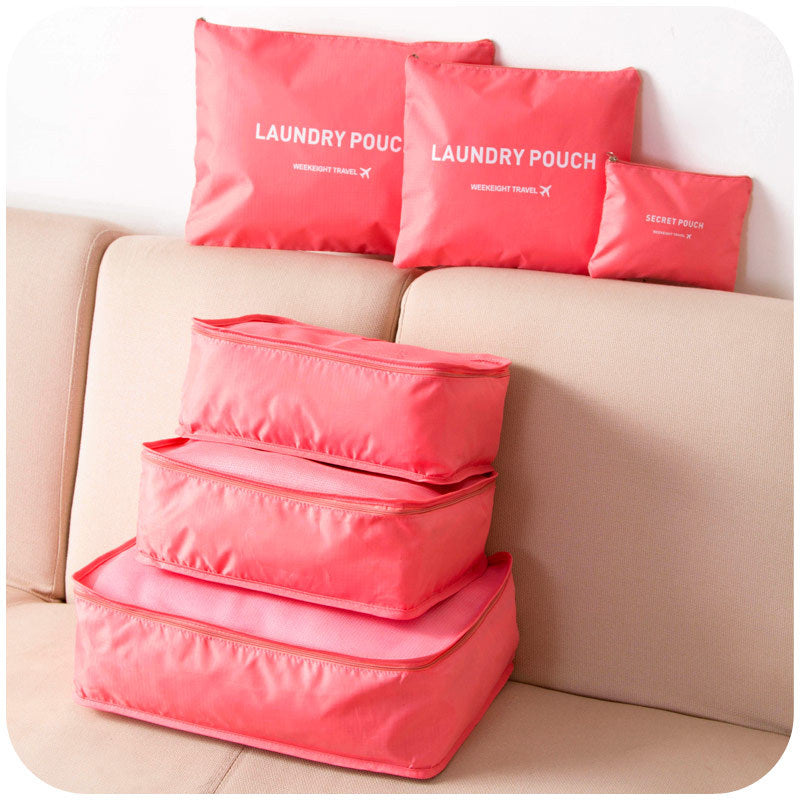 6PCS/Set Luggage Packing Organizer Set Travel Mesh Bag In Bag Luggage Organizer Packing Cosmetic Bag Organiser for Clothing