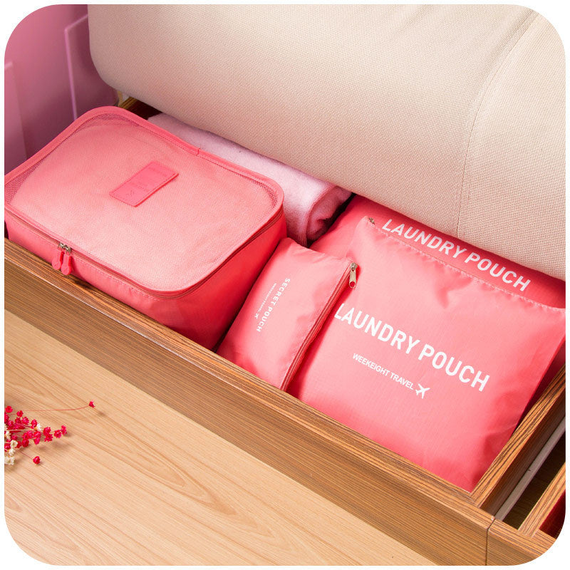 6PCS/Set Luggage Packing Organizer Set Travel Mesh Bag In Bag Luggage Organizer Packing Cosmetic Bag Organiser for Clothing