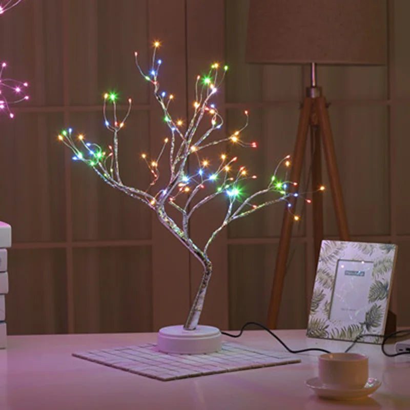 Cross-border Amazon Explosive LED Tree Light Touch Pearl Lantern Copper Wire Light Starry Gift Decoration Night Light