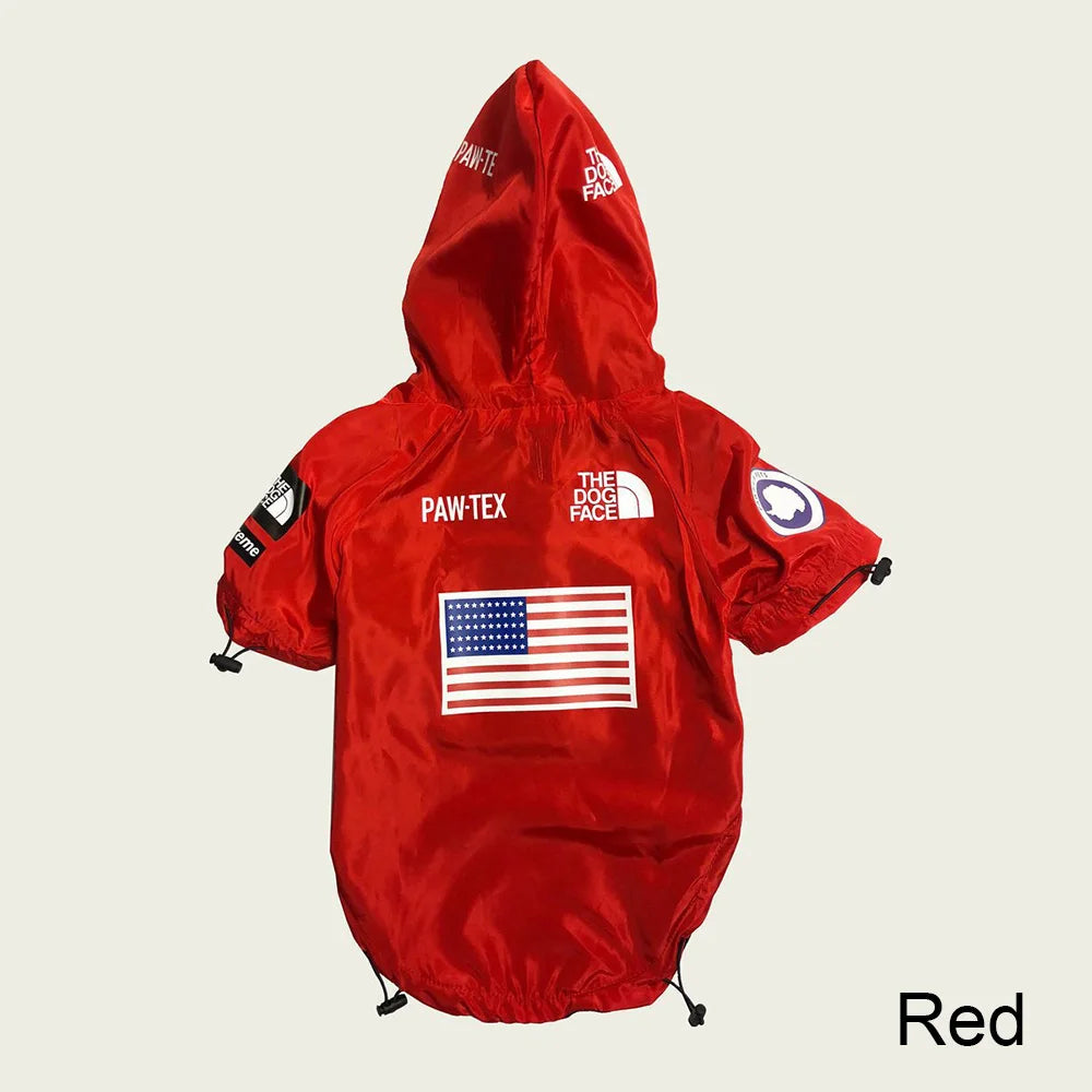 Spring Dog Clothes Windproof Waterproof Fashion Dog Jacket For Large Dogs Labrador Bulldog Dog Raincoat