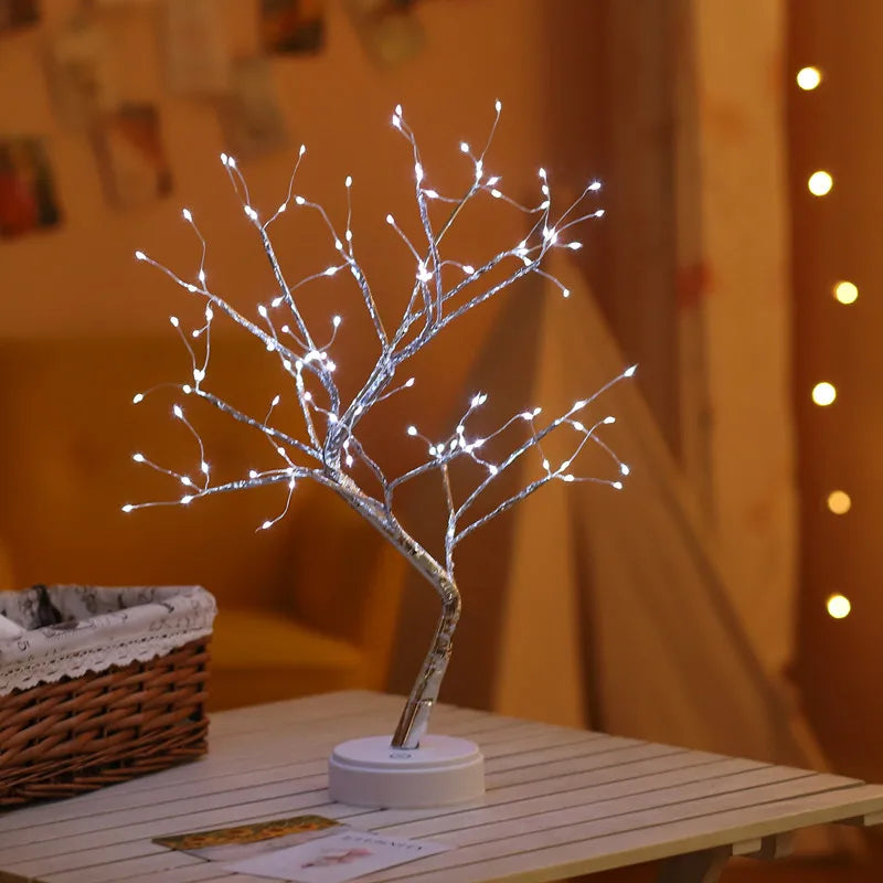 Cross-border Amazon Explosive LED Tree Light Touch Pearl Lantern Copper Wire Light Starry Gift Decoration Night Light