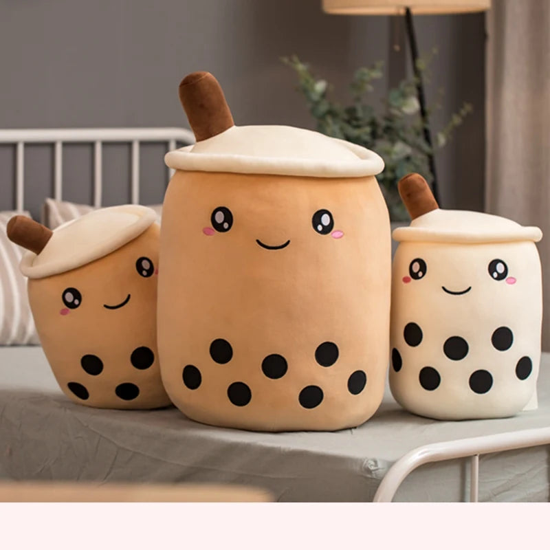 Creative simulation milk tea plush toy cup pillow cute funny doll pearl milk tea cup cushion creative decoration