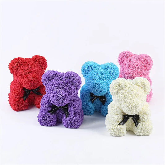 Rose Flower Artificial Red Teddy Bear For Birthday Gifts Valentine's Day Gift Plush Rose Bear Creative Gifts Toys for Girlfriend