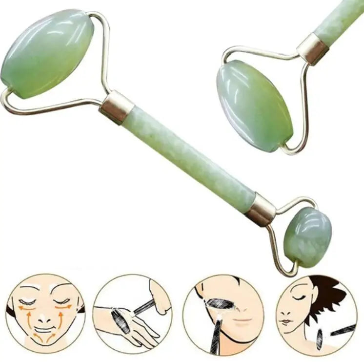 Jade Roller Massager Green Facial Nature Healthy Face Beauty Body Head Neck Foot Skin Care Face Lift Tools Face Roller
