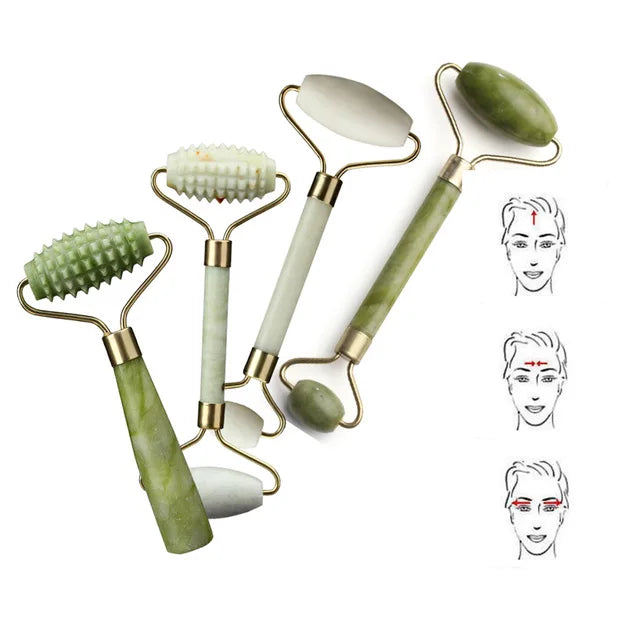 Jade Roller Massager Green Facial Nature Healthy Face Beauty Body Head Neck Foot Skin Care Face Lift Tools Face Roller