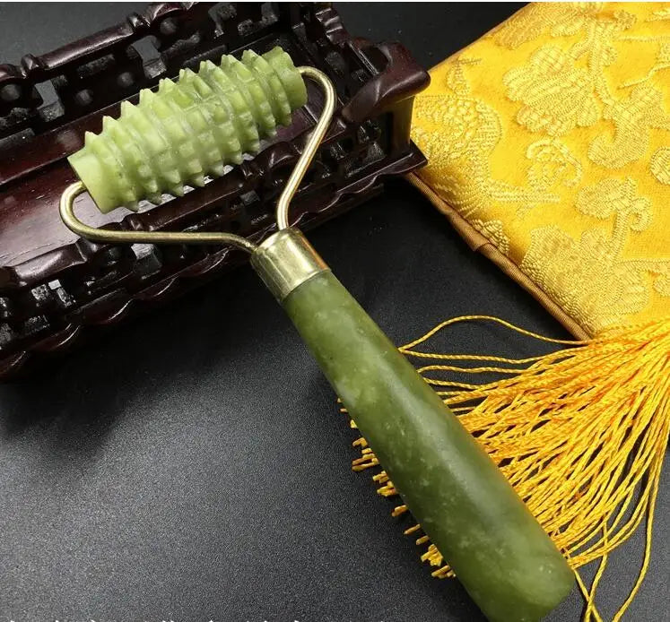 Jade Roller Massager Green Facial Nature Healthy Face Beauty Body Head Neck Foot Skin Care Face Lift Tools Face Roller