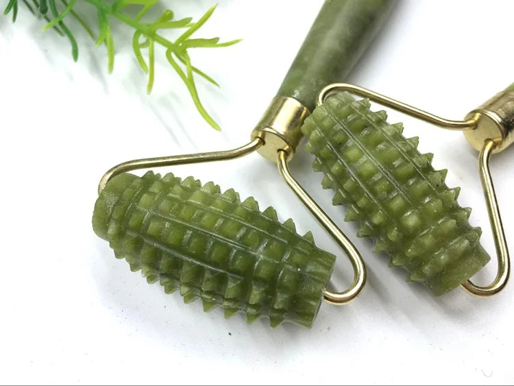 Jade Roller Massager Green Facial Nature Healthy Face Beauty Body Head Neck Foot Skin Care Face Lift Tools Face Roller