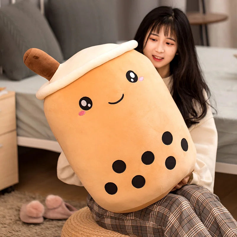 Creative simulation milk tea plush toy cup pillow cute funny doll pearl milk tea cup cushion creative decoration