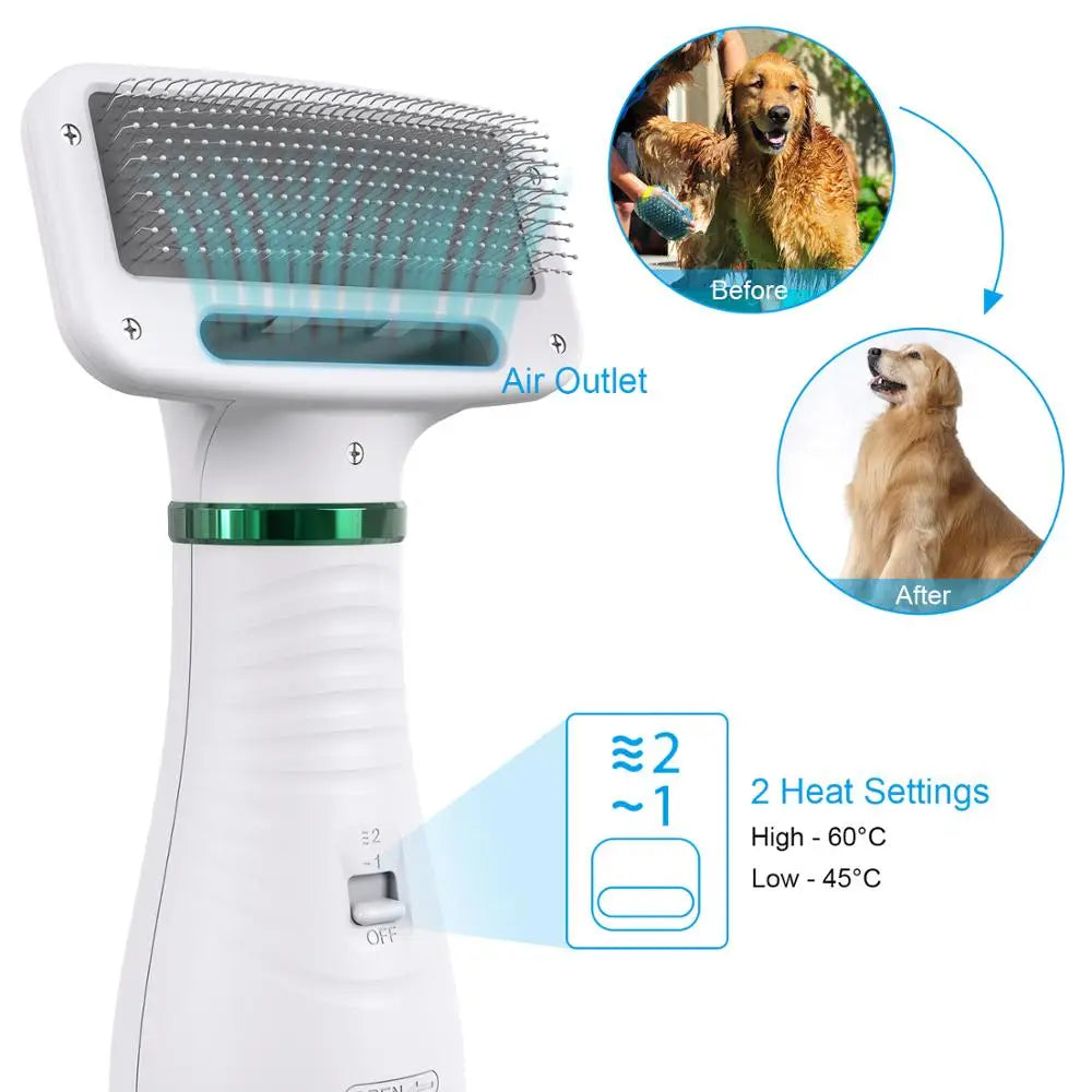 Household Portable Pet Grooming Hair Dryer With Slicker Brush Pet Cat Dog Hairbrush Dog Comb Pet Hair Dryer And Comb