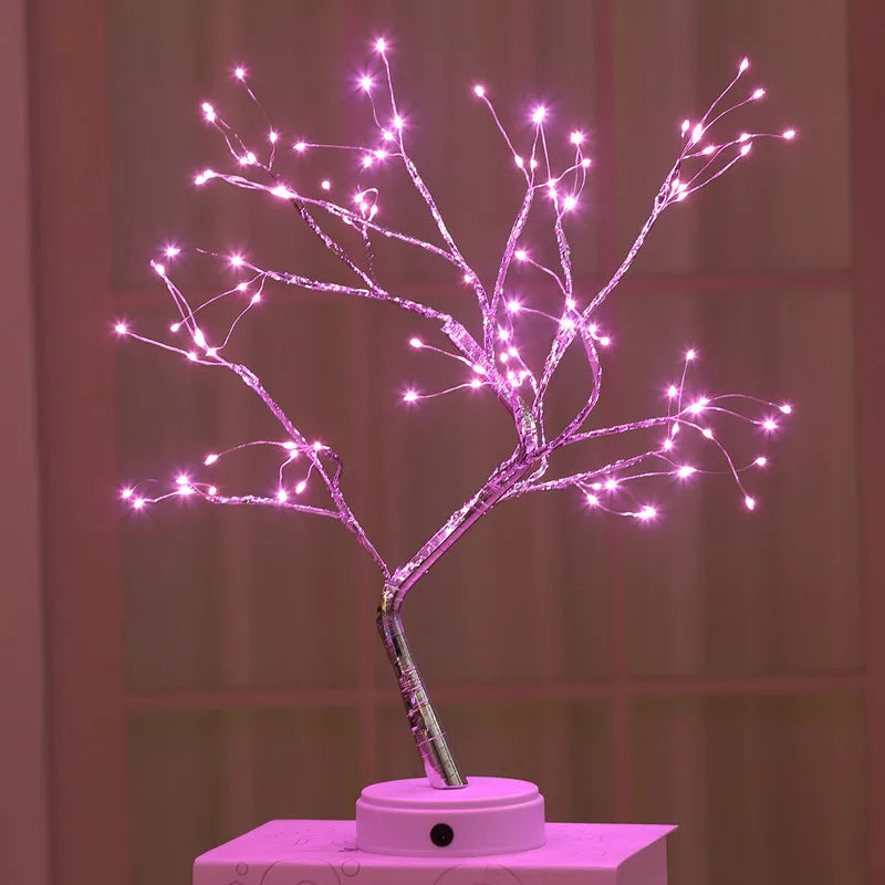 Cross-border Amazon Explosive LED Tree Light Touch Pearl Lantern Copper Wire Light Starry Gift Decoration Night Light