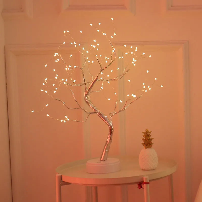 Cross-border Amazon Explosive LED Tree Light Touch Pearl Lantern Copper Wire Light Starry Gift Decoration Night Light