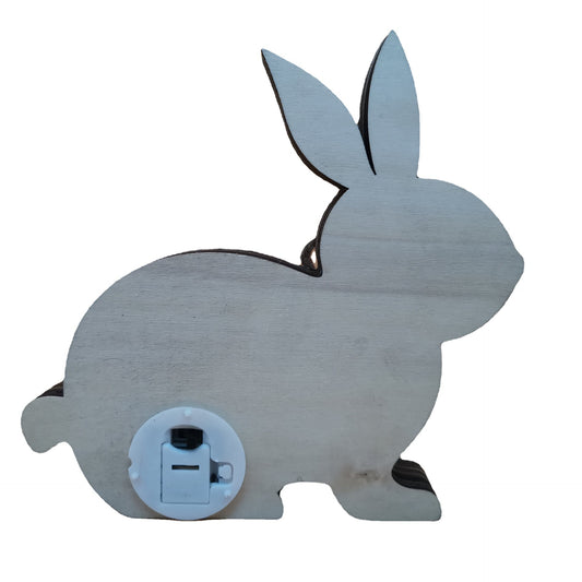 New Easter Wooden Crafts Luminous Colored Rabbit Flowers Eggs Lighting Ornaments Holiday Decorations