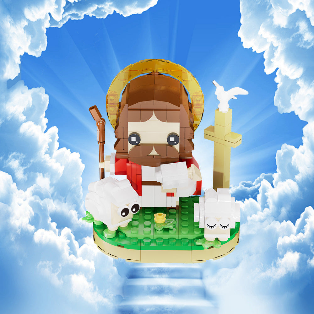 Creative series shepherd Jesus creative design building block model small particles children's educational assembly building block ornaments