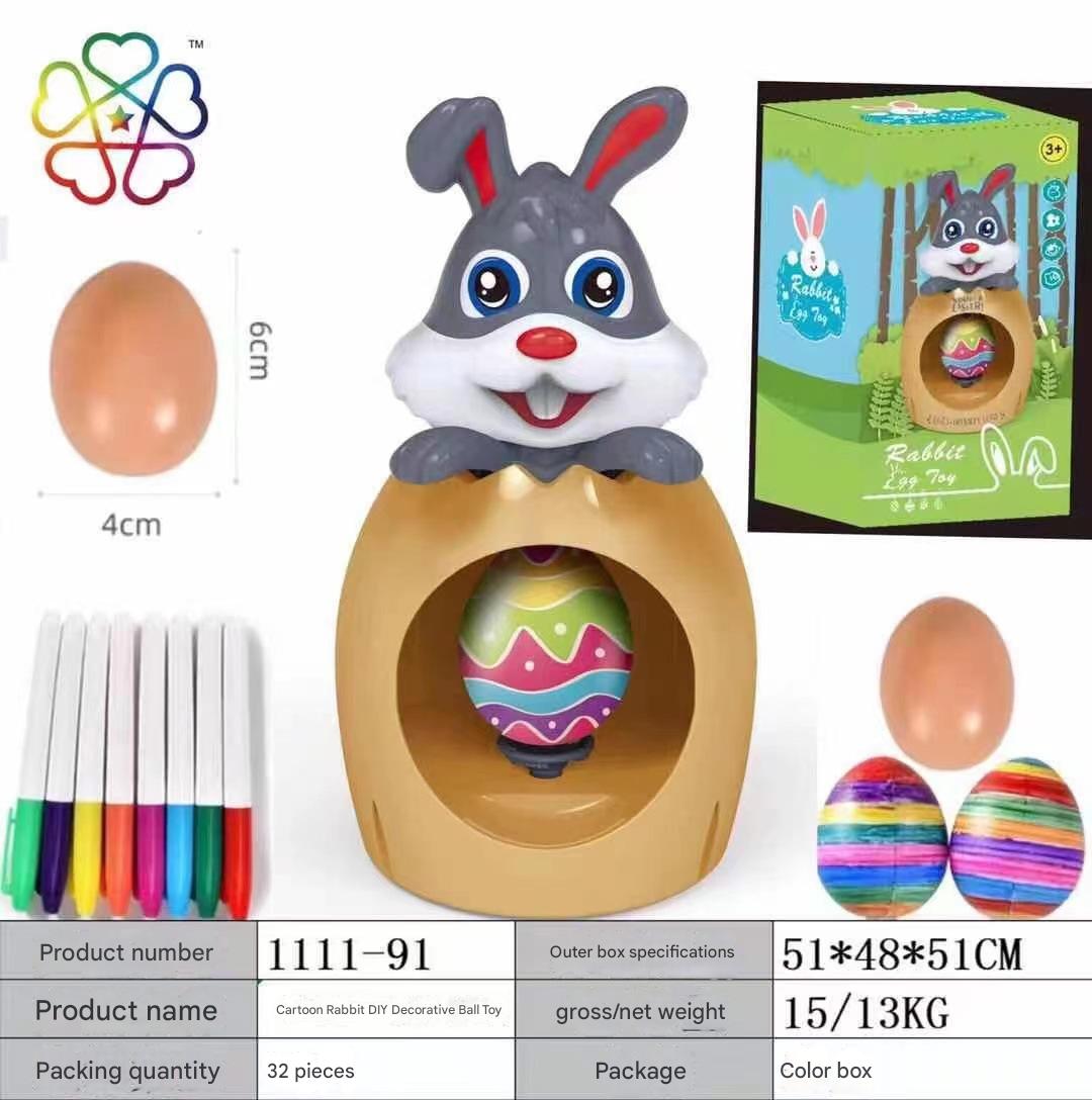 New Easter Electric DIY Painted Egg Decoration Ball Toy Children Egg Rabbit Easter Gift Wholesale