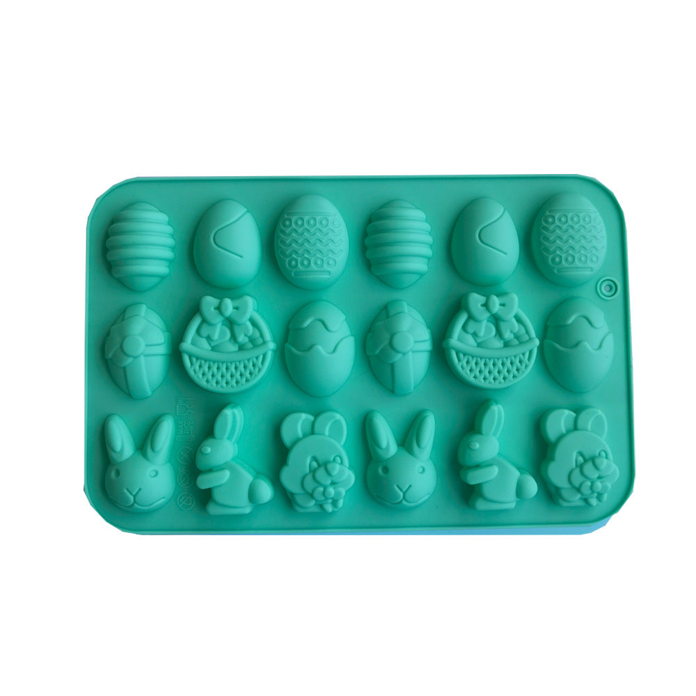 Silicone 18 Easter Egg Rabbit Chocolate Mold Ice Cream Jelly Pudding Soap Cake Mold Baking Tools