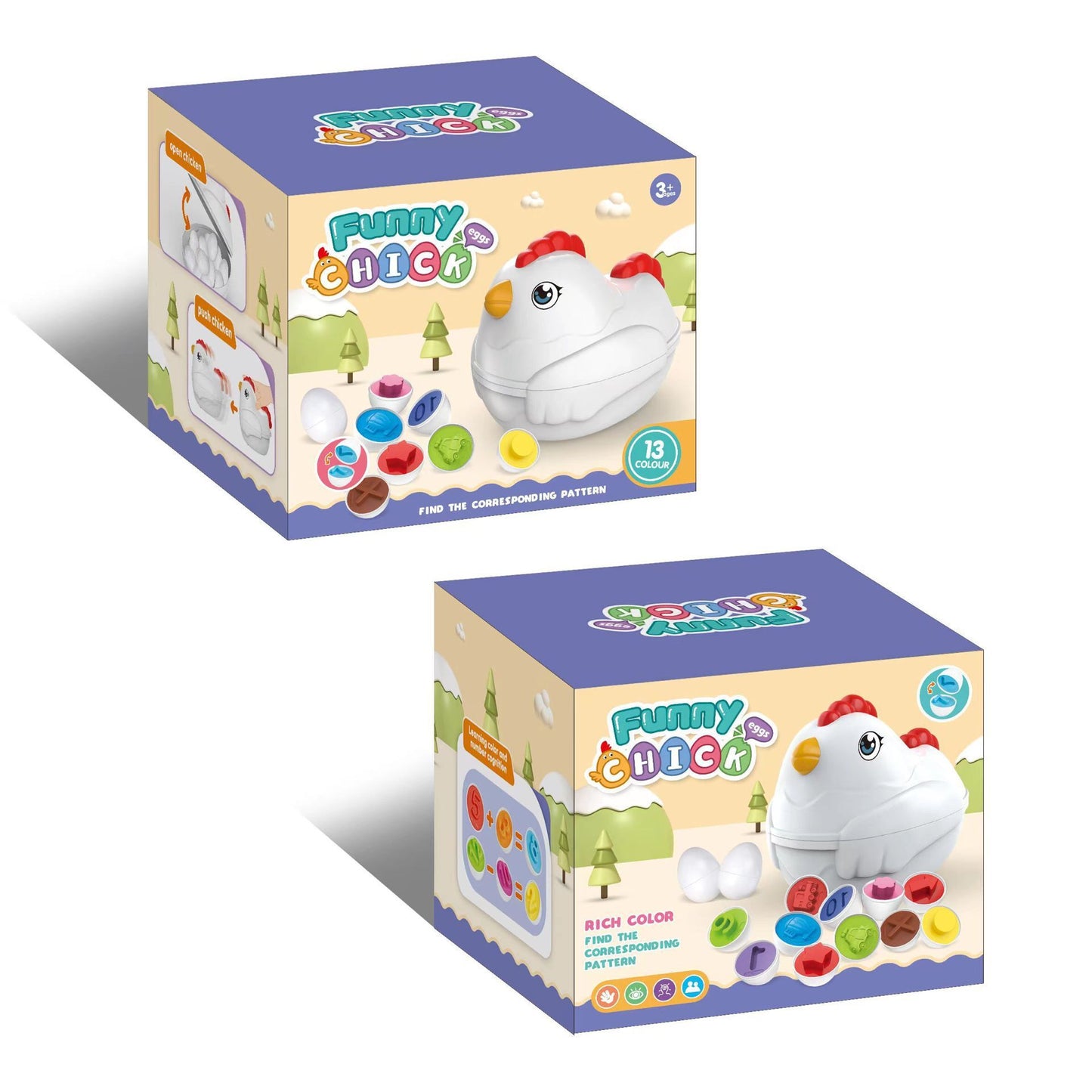 Amazon's new hen matching egg children's capsule egg early education cognitive color shape educational toy egg shell