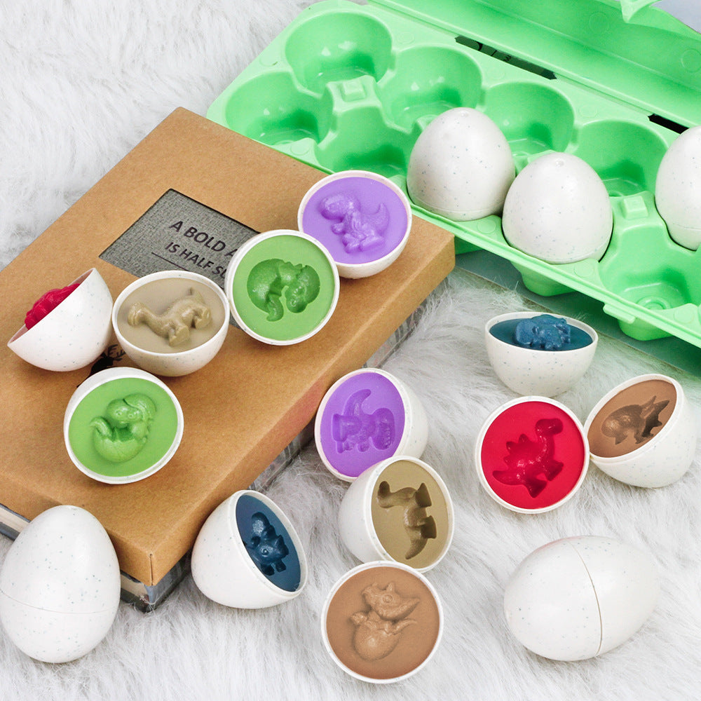 Early childhood education matching smart eggs Children's dinosaur simulation eggs Baby color shape traffic matching egg toys