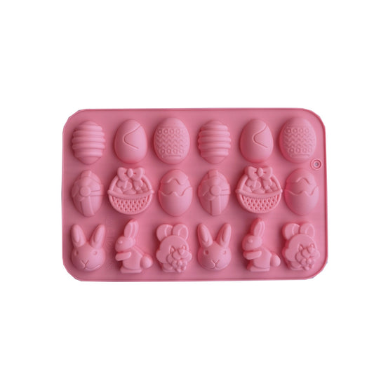Silicone 18 Easter Egg Rabbit Chocolate Mold Ice Cream Jelly Pudding Soap Cake Mold Baking Tools