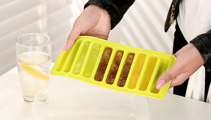 Silicone ice tray mold 10 even long ice cube mold finger cake biscuit mold popsicle mold