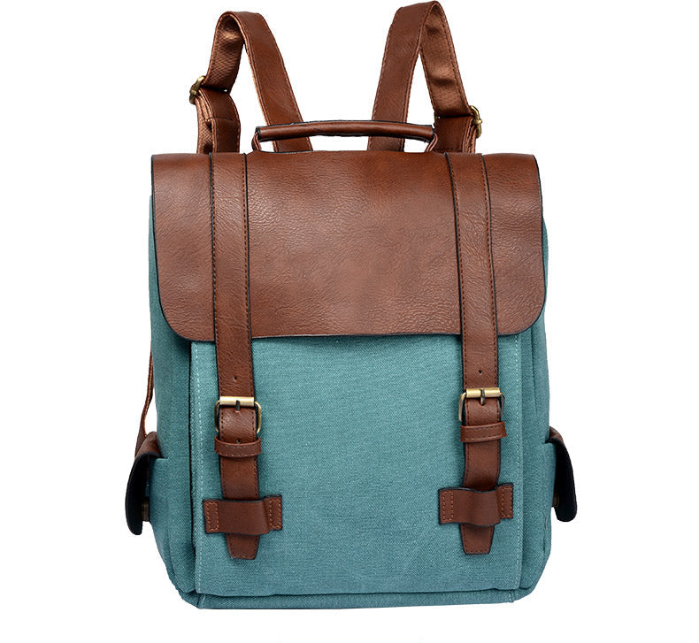 Men's bag personality, European and American Korean version of the tide men and women casual backpack retro canvas bag British college style backpack